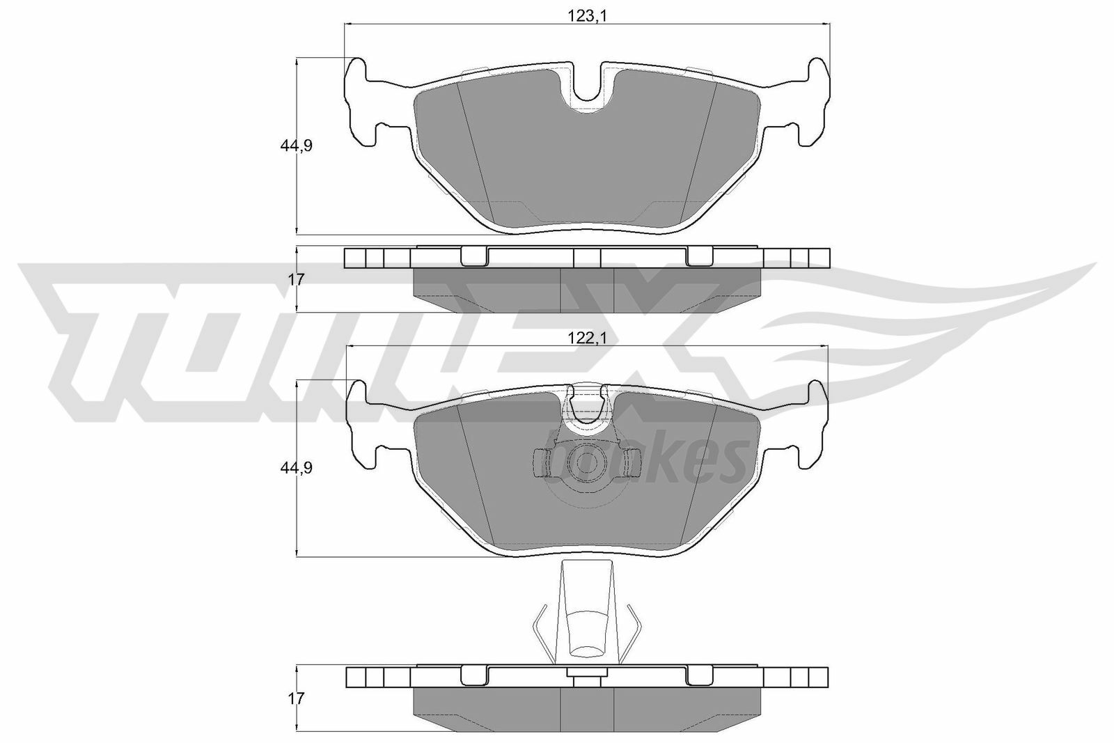 Sada brzdových destiček, kotoučová brzda TOMEX Brakes